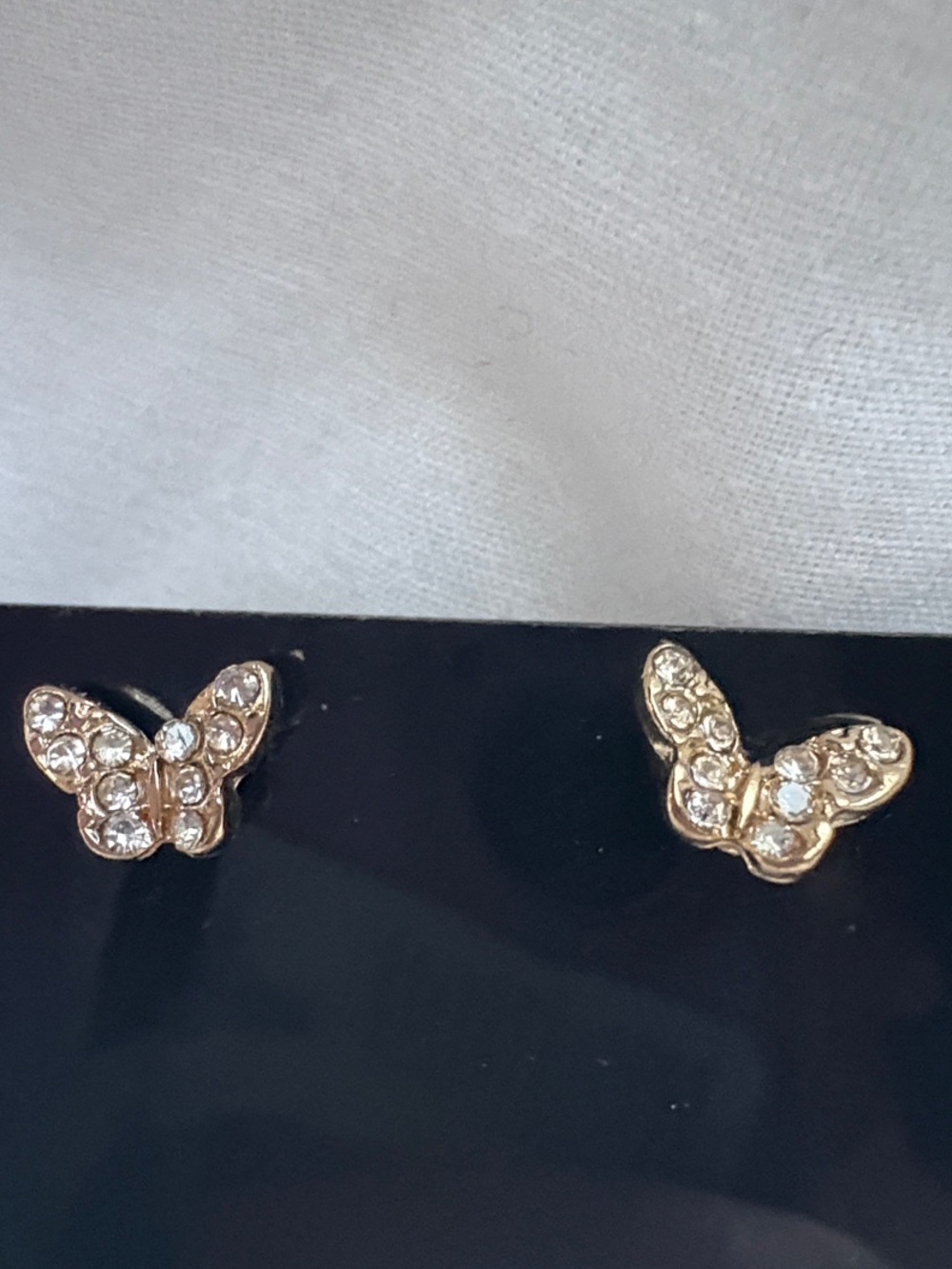 Making Waves Gold Butterfly Crystal Stud Earrings
